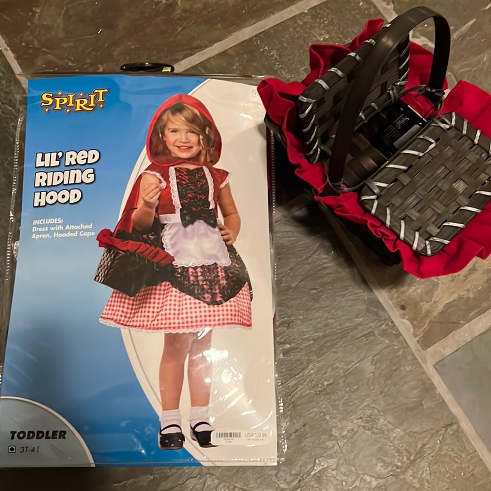 Little red riding Halloween costume plus basket